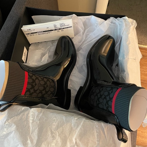 NWT Coach Rubber Rain Bootie - Picture 7 of 8